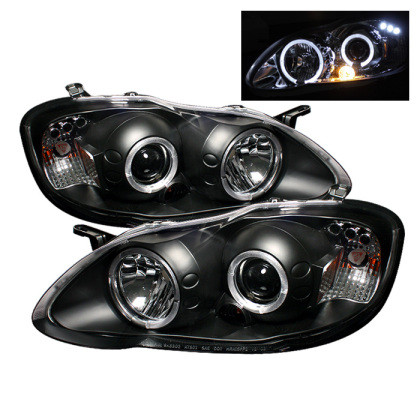Spyder Projector Headlights LED Halo Black for 03-08 Toyota Corolla