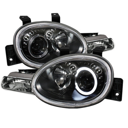 Spyder Projector Headlights LED Halo Black for 95-99 Dodge Neon