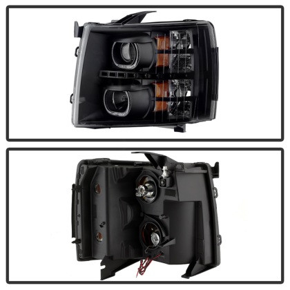 Spyder Xtune LED Halo Projector Headlights Black for 07-13 Silverado 1500/2500