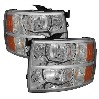 Spyder Xtune Crystal Headlights Chrome for 07-13 Chevy Silverado