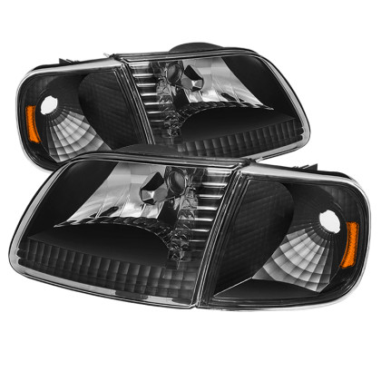 Xtune Crystal Headlights w/Corner Black for 97-03 Ford F150 / 97-02 Expedition