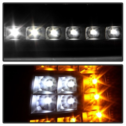 Xtune Crystal Headlights w/ Clear LED Corners Black for 97-03 Ford F150