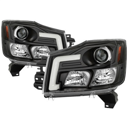 Spyder V2 Projector Headlights - Black for 04-15 Nissan Titan / 04-07 Nissan Armada