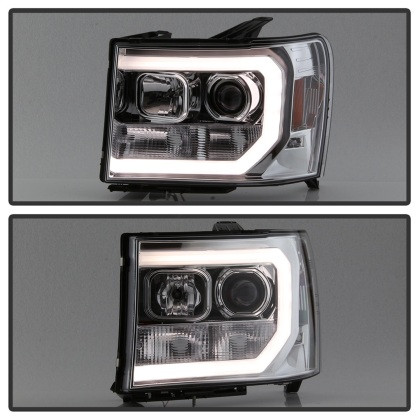 Spyder V2 Projector Headlights - Chrome for 07-13 Sierra 1500/2500/3500