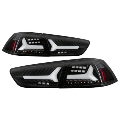 Spyder V2 LED Tail Lights - Black for 08-14 Lancer/Evolution X