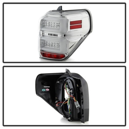 Spyder LED Tail Lights - Sequential Turn Signal - Chrome for 10-14 Toyota 4Runner