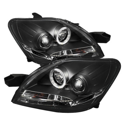 Spyder Projector Headlights LED Halo DRL Black for 07-11 Yaris 4Dr