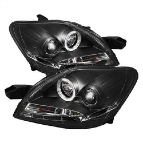 Spyder Projector Headlights LED Halo DRL Black for 07-11 Yaris 4Dr