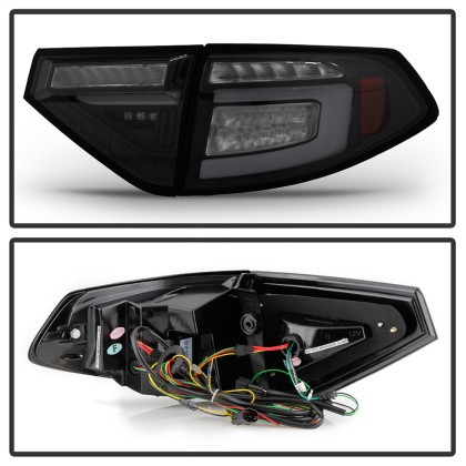 Spyder LED Tail Lights Seq Signal Blk Smoke for 08-14 WRX Hatchback