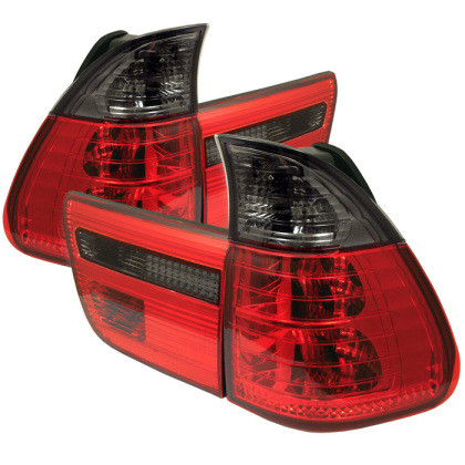 Spyder 4PCS Euro Style Tail Lights- Red Smoke for 00-06 BMW E53 X5