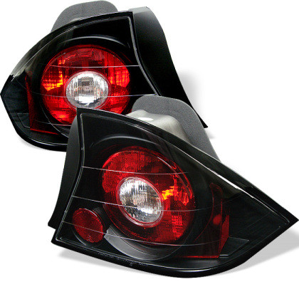 Spyder Euro Style Tail Lights Black for 01-03 Honda Civic 2Dr