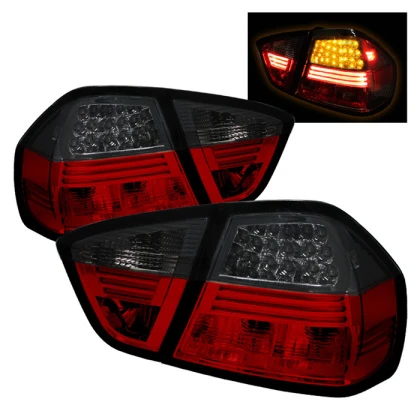 Spyder LED Tail Lights Red Smoke for 06-08 BMW E90 3-Series 4Dr
