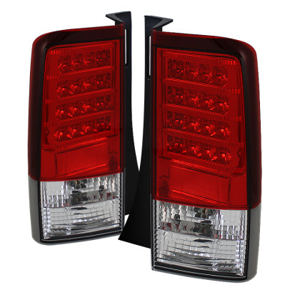 Spyder Version 2 LED Tail Lights Red Clear for 03-07 Scion XB