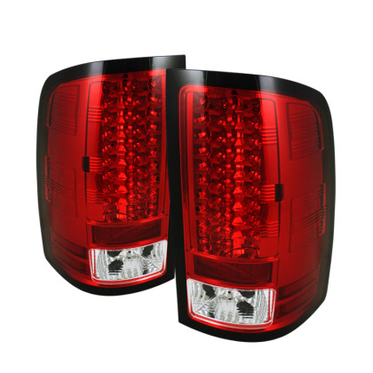 Spyder LED Tail Lights Red Clear for 07-13 GMC Sierra