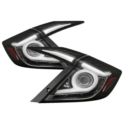 Spyder Light Bar LED Tail Lights - Black for 16-19 Honda Civic 4 Door