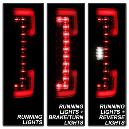 Spyder LED Tail Lights - Chrome for 17-18 Ford F-250 SD (w/Blind Spot Sensor)