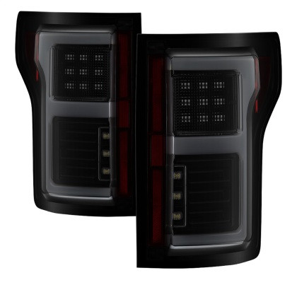 Spyder LED Tail Lights (w/Blind Spot) - Black Smoke for 15-18 Ford F-150