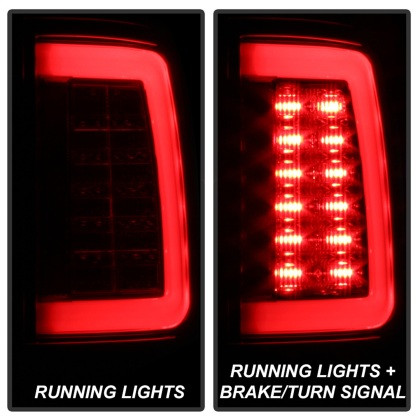 Spyder Light Bar LED Tail Lights - Red Clear for 09-16 Dodge Ram 1500