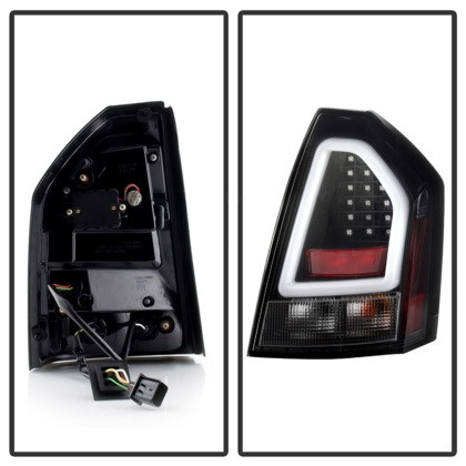 Spyder V2 Light Bar LED Tail Lights - Black for 05-07 Chrysler 300C
