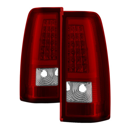 Spyder xTune Version 3 Tail Lights Red Clear for 99-02 Silverado 1500/2500/3500