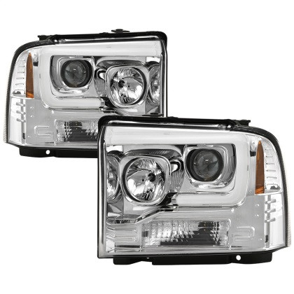 Spyder Power LED Module Proj. Headlights-Chrome for 05-07 F250/350/450 Platinum