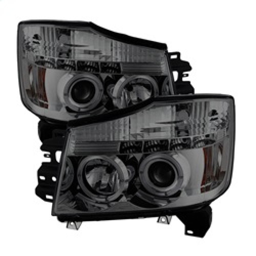 Spyder Projector Headlights LED Halo Smoke for 04-14 Nissan Titan / 04-07 Armada