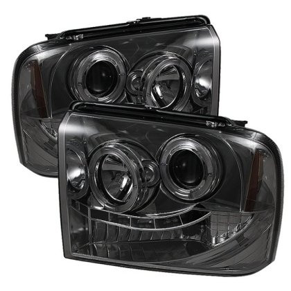 Spyder Projector Headlights LED Halo Smoke for 05-07 Ford F250/350 Super Duty
