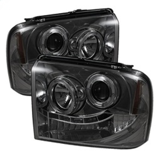 Spyder Projector Headlights LED Halo Smoke for 05-07 Ford F250/350 Super Duty