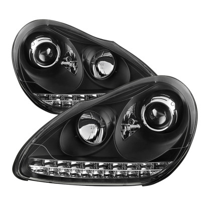Spyder Projector Headlights DRL Black for 03-06 Porsche Cayenne Xenon/HID Model