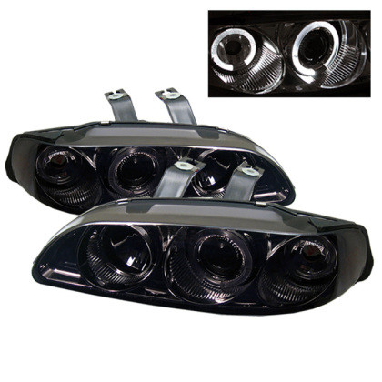 Spyder 1PC Projector Headlights LED Halo Amber Relector Smoke 92-95 Civic 2/3DR