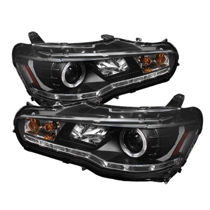 Spyder Projector Headlights LED Halo DRL Black for 08-14 EVO X w/ Xenon/HID