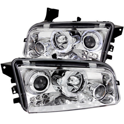 ANZO Projector Headlights w/ Halo Chrome for 2006-2010 Dodge Charger