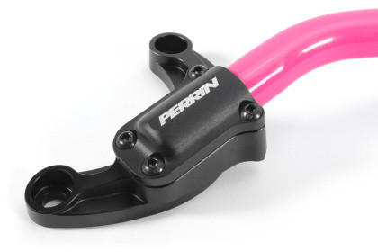 Perrin Strut Brace w/ Billet Feet - Hyper Pink for 2022 Subaru WRX