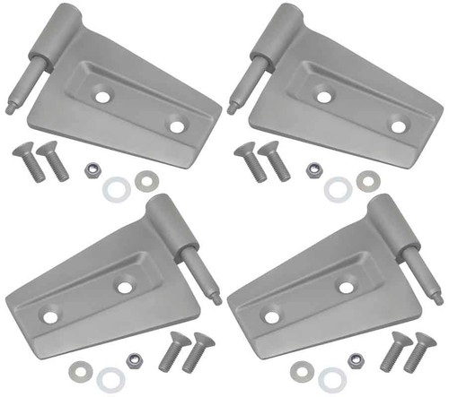 Kentrol Door Hinge Set 4 Pieces 2 Door Bare Grey for 07-18 Jeep Wrangler JK