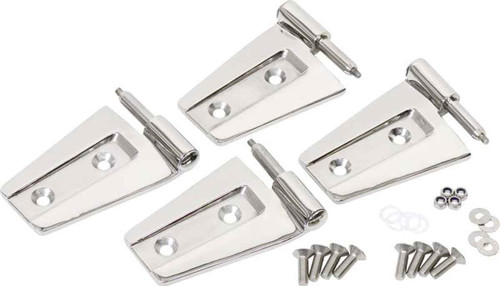Kentrol Door Hinge Set 4 Pieces 2 Door - Polished Silver for 07-18 Wrangler JK