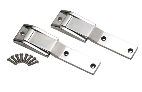 Kentrol Tailgate Hinge Pair - Polished Silver for 97-04 Jeep Wrangler TJ