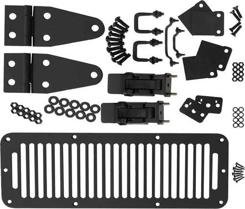 Kentrol Hood Kit w/TJ Style Hood Catch - Black for 78-95 Wrangler CJ/YJ