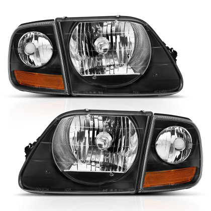 ANZO Crystal Headlight Black w/ Parking Light for 1997-2003 Ford F150