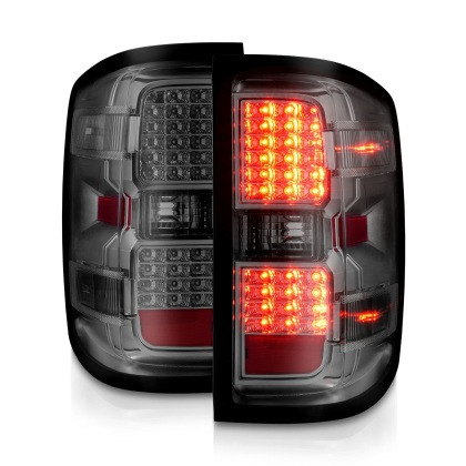 ANZO LED Tail Lights Smoke w/Clear Lens for 15-19 Silverado 2500HD/3500HD