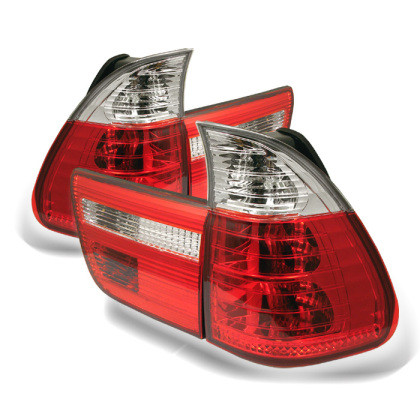 Spyder 4PCS Euro Style Tail Lights- Red Clear for 00-06 BMW E53 X5