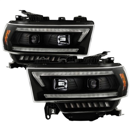 Spyder Projector Headlights - Black for 19-22 Dodge Ram 2500 (Halogen Only)
