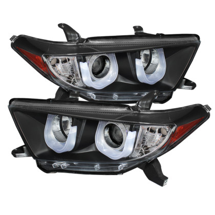 Spyder Projector Headlights 3D DRL Black for 11-13 Toyota Highlander