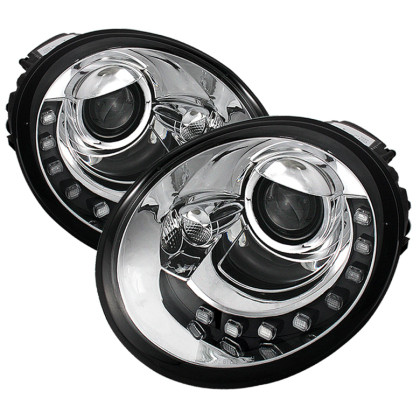 Spyder Projector Headlights DRL Chrome for 1998-2005 Beetle