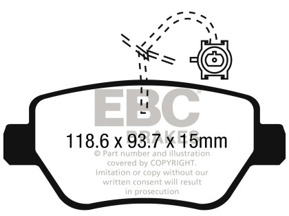 EBC  Yellowstuff Rear Brake Pads for 14-17 Maserati Ghibli (330 PS Package ONLY)
