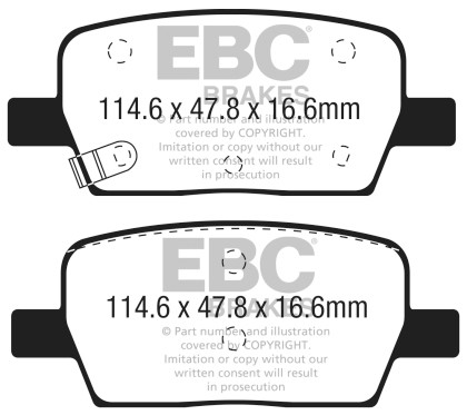 EBC  Greenstuff Rear Brake Pads for 2018+ Chevrolet Traverse 2.0L Turbo