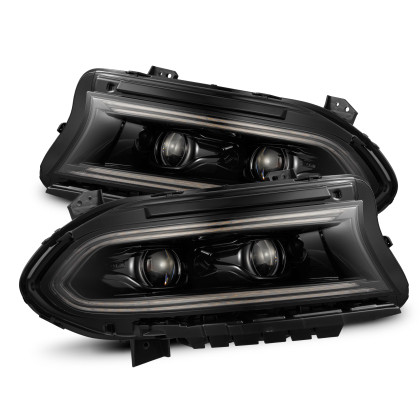 AlphaRex  LUXX LED Proj Headlights Alpha-Black for 15-23 Dodge Charger