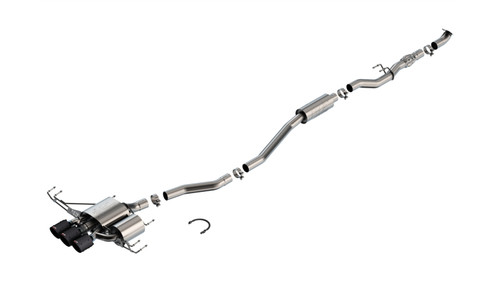 Borla ATAK Catback Exhaust 4" Black Anodized CF Tips for 2023 Civic Type R MT