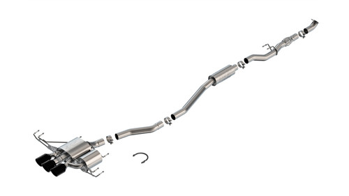 Borla  ATAK Catback Exhaust 4" Ceramic Black Tips for 2023 Civic Type R MT