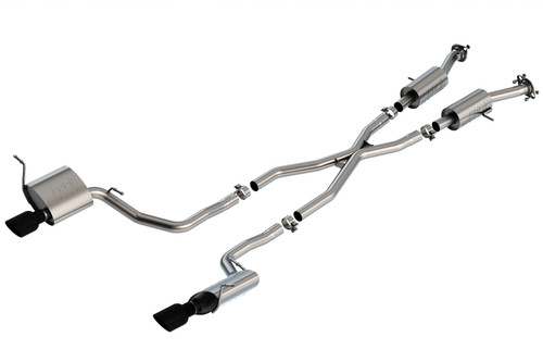 Borla 2.25" S-Type Cat-back Black Tip Exhaust for 14-20 Grand Cherokee 3.6L V6