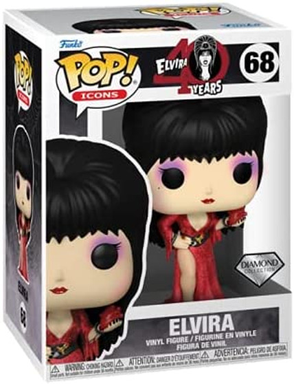 From Funko. Halloween icon and quintessential symbol of all things spooky, Elvira: Mistress of the Dark, returns as a POP! figure for her 40th anniversary! Each Pop! figure stands around 3 3/4" tall and comes packaged in a window box.